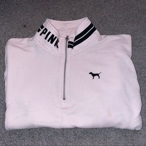 PINK Light Pink 1/4 Zip Sweatshirt